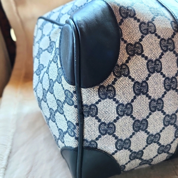 Gucci Boston Canvas Vintage Bag with Red and Blue Accents - Picture 4 of 8